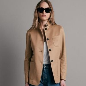 rag & bone Sid Cotton Pique Blazer in Camel